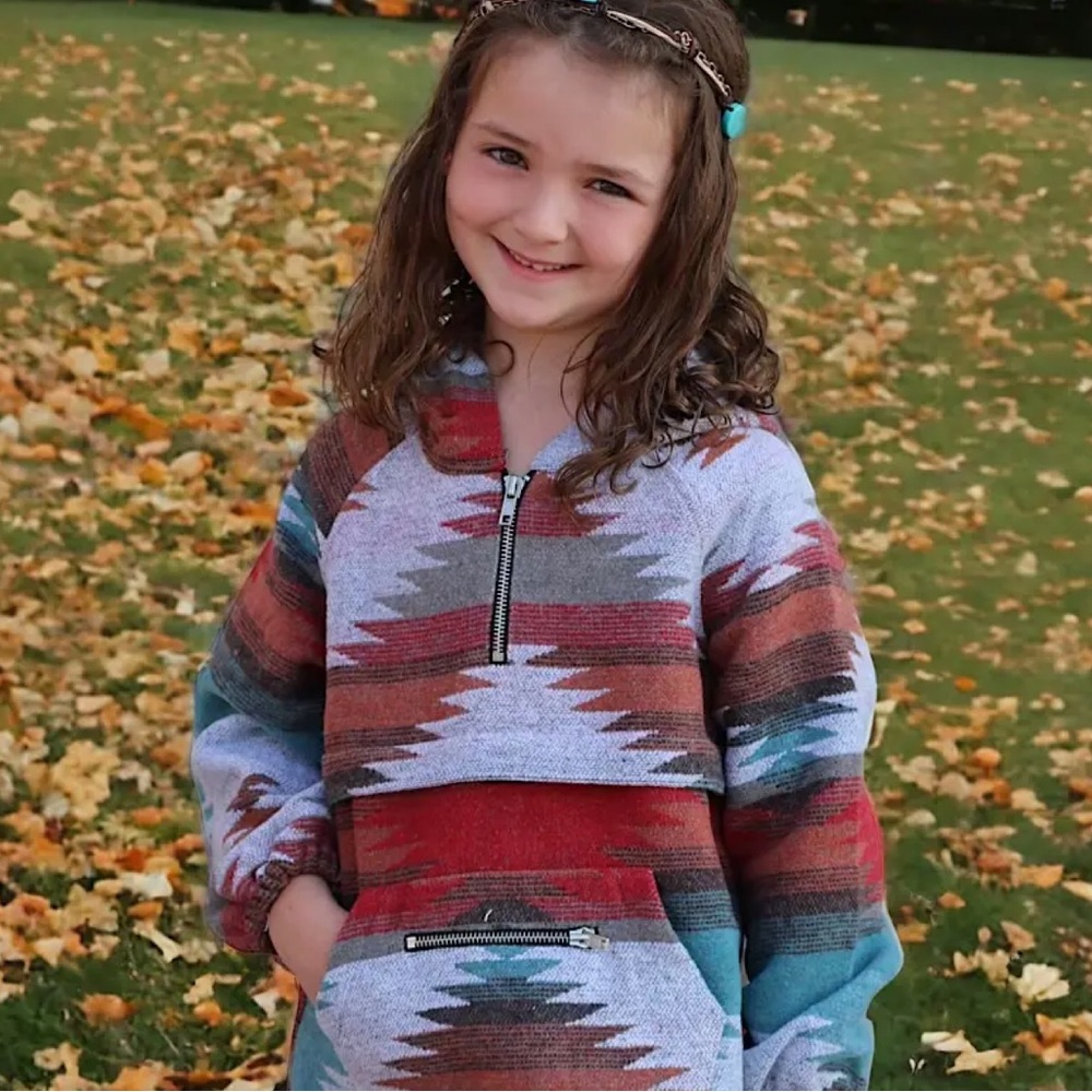 NWT Girl’s  Aztec Pullover Hoodie Jacket